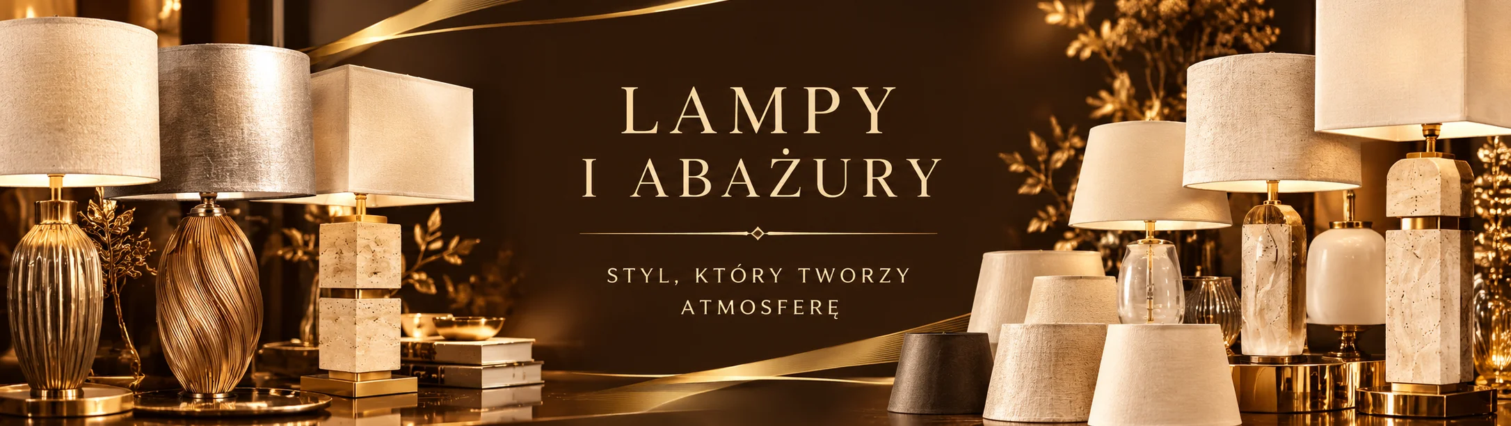 stylowe lampy stołowe w odcieniach brązu i złota