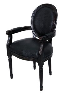 Czarne krzesło w stylu art deco