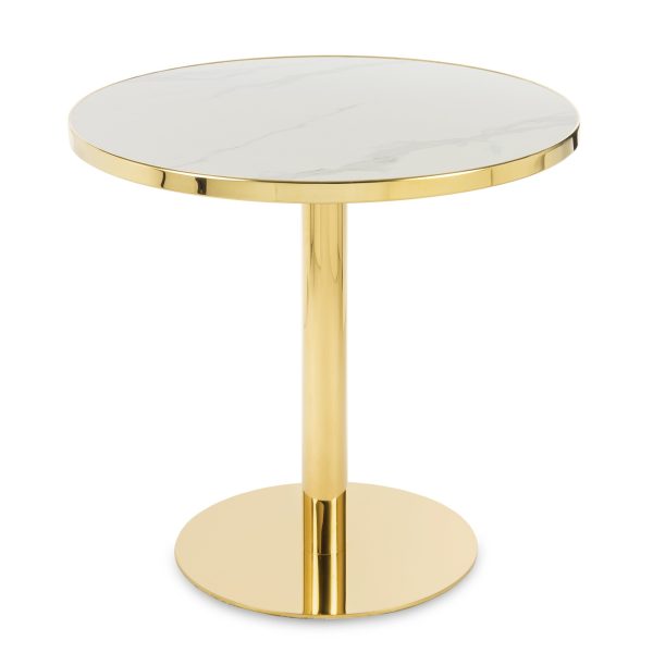 Złoty okrągły stół na nodze