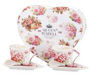 Kpl.dwóch Filiżanek Z Podstawkami I Łyżeczkami