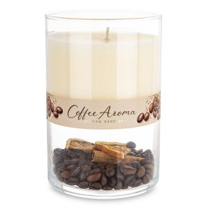 Pl Świeca Duo Coffee Aroma Szkło Duże Kremowy