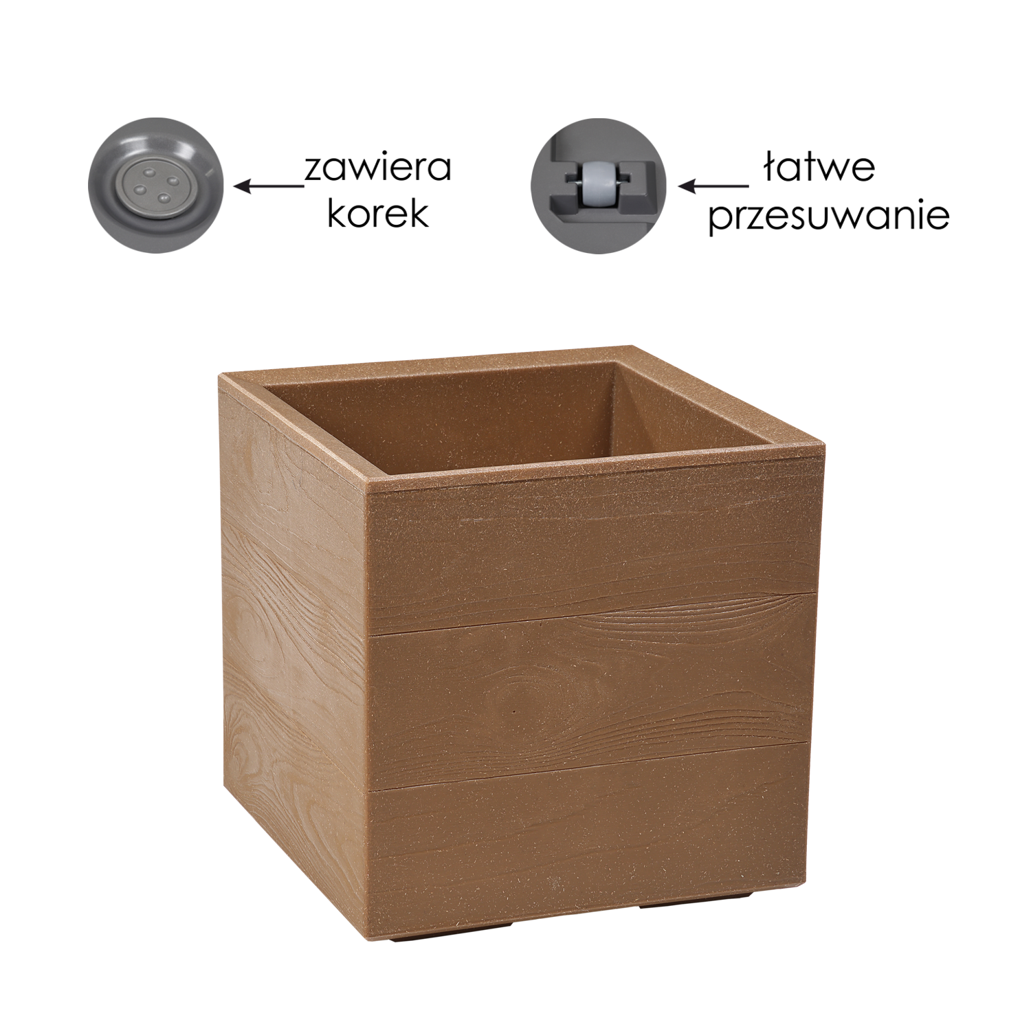 KWIETNIK KARO 300X300MM DESKA NATURALNE DREWNO*87748