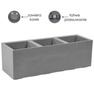 KWIETNIK KARO 900X300MM DESKA RECYCLED SZARY*78466