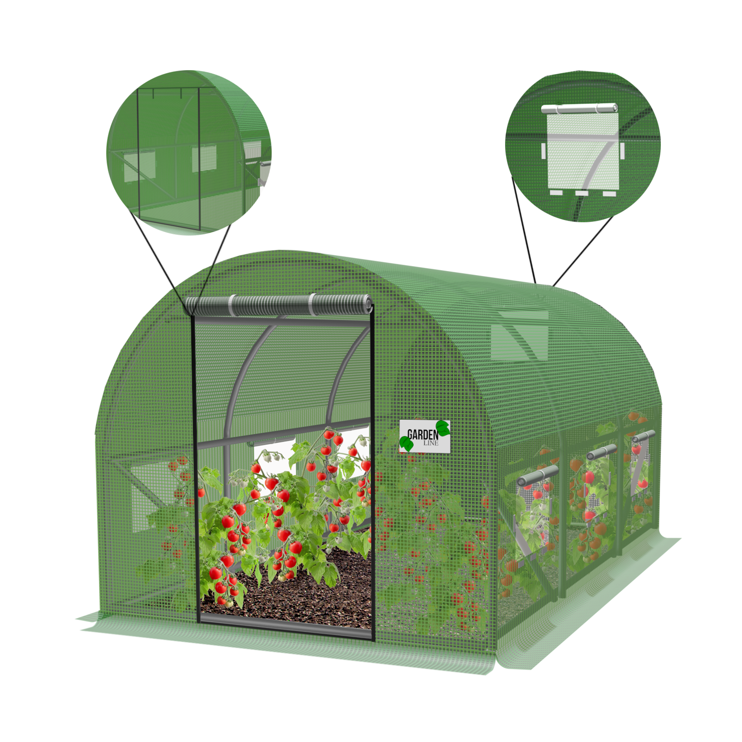 TUNEL FOLIOWY OGRODOWY 3 SEGMENTOWY ZIELONY NEW SOLUTION 3 x 2 x 2 M - obrazek 3