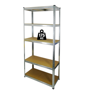 REGAŁ 5-POZIOMOWY 180 x 90 x 30 CM UDŹWIG PÓŁKI: 175 KG *5870