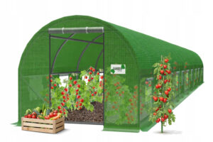 TUNEL FOLIOWY OGRODOWY 10 SEGMENTOWY ZIELONY 10 x 4 x 2 M