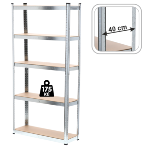REGAŁ 5-POZIOMOWY 200 X 90 X 40 CM UDŹWIG PÓŁKI: 175 KG *0643