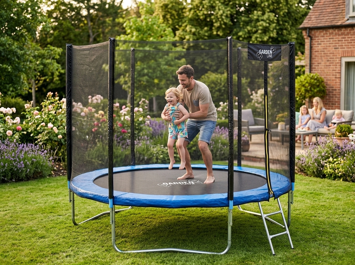 TRAMPOLINA 10FT 312 CM Z DRABINKĄ I SIATKĄ ZABEZPIECZAJĄCĄ - obrazek 11