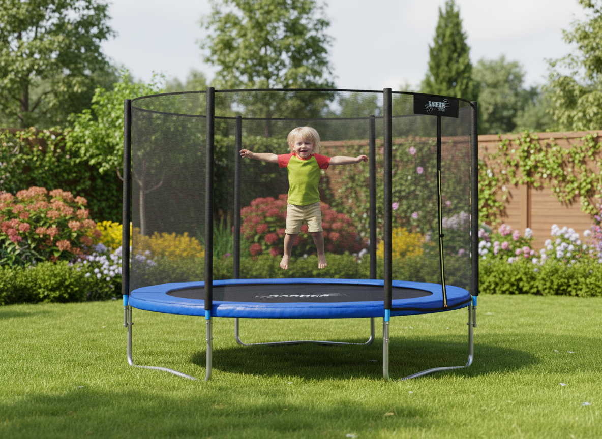 TRAMPOLINA 10FT 312 CM Z DRABINKĄ I SIATKĄ ZABEZPIECZAJĄCĄ - obrazek 10