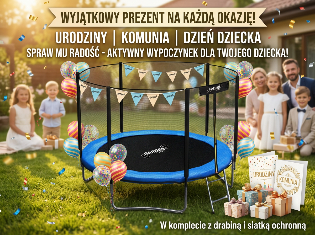 TRAMPOLINA 10FT 312 CM Z DRABINKĄ I SIATKĄ ZABEZPIECZAJĄCĄ - obrazek 16