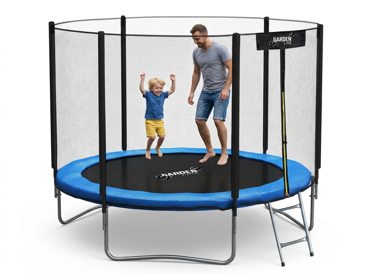 TRAMPOLINA 10FT 312 CM Z DRABINKĄ I SIATKĄ ZABEZPIECZAJĄCĄ - obrazek 4