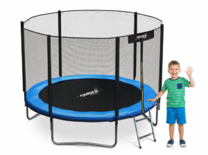 TRAMPOLINA 10FT 312 CM Z DRABINKĄ I SIATKĄ ZABEZPIECZAJĄCĄ