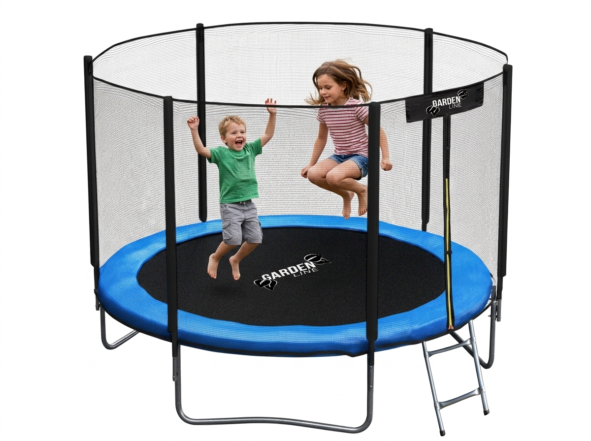 TRAMPOLINA 10FT 312 CM Z DRABINKĄ I SIATKĄ ZABEZPIECZAJĄCĄ - obrazek 3
