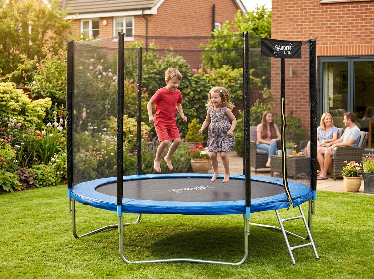 TRAMPOLINA 10FT 312 CM Z DRABINKĄ I SIATKĄ ZABEZPIECZAJĄCĄ - obrazek 13