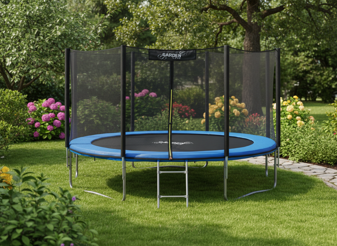 TRAMPOLINA 12FT 374 CM Z DRABINKĄ I SIATKĄ ZABEZPIECZAJĄCĄ - obrazek 6