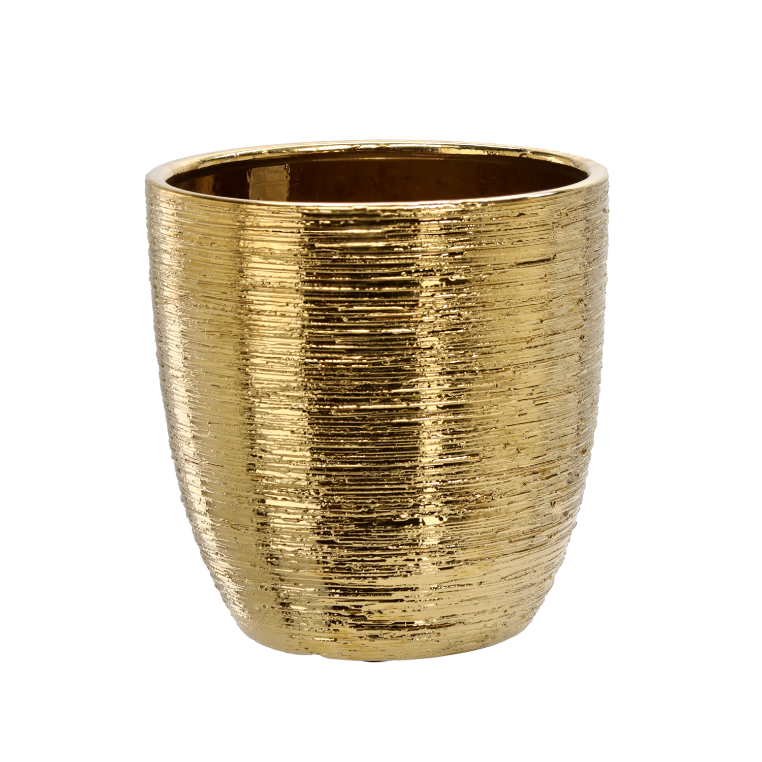 OSŁONKA CERAMICZNA NA DONICZKĘ 25 x 25 x 25 CM ZŁOTA *2203