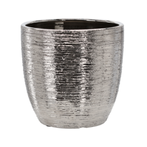 OSŁONKA CERAMICZNA NA DONICZKĘ 30 x 30 x 29,5 CM SREBRNA *2227