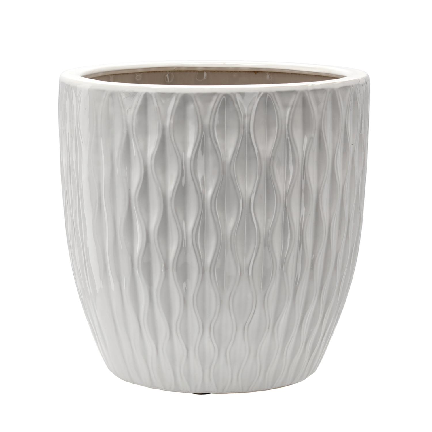 OSŁONKA CERAMICZNA NA DONICZKĘ 39 x 39 x 39 CM BIAŁY POŁYSK *2401