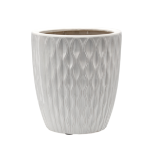 OSŁONKA CERAMICZNA NA DONICZKĘ 32 x 32 x 35,5 CM BIAŁY POŁYSK *2418