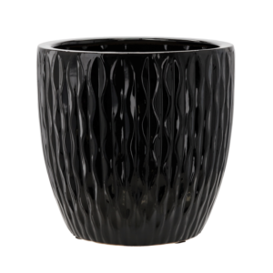 OSŁONKA CERAMICZNA NA DONICZKĘ 39 x 39 x 39 CM CZARNY POŁYSK *2432