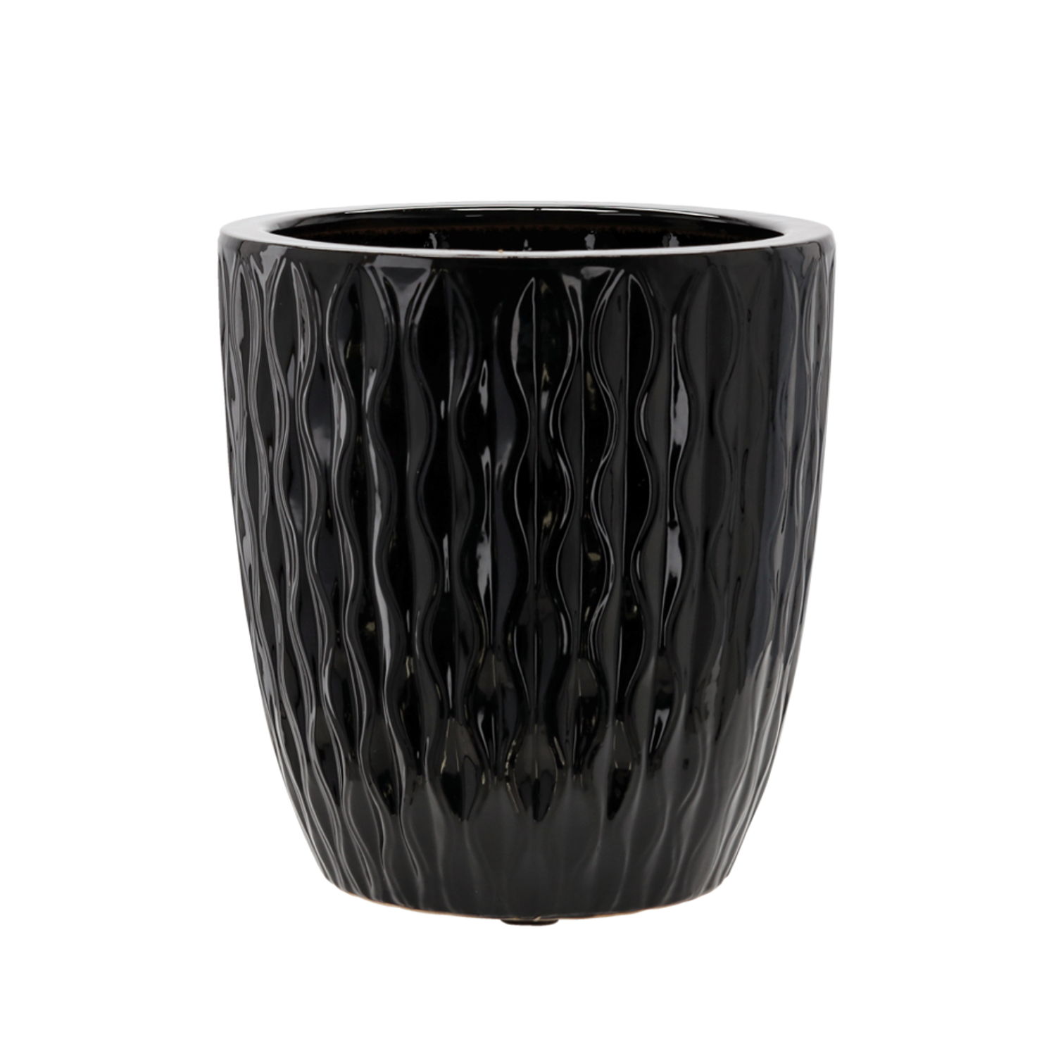 OSŁONKA CERAMICZNA NA DONICZKĘ 32 x 32 x 35,5 CM CZARNY POŁYSK *2449