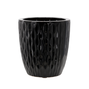 OSŁONKA CERAMICZNA NA DONICZKĘ 32 x 32 x 35,5 CM CZARNY POŁYSK *2449