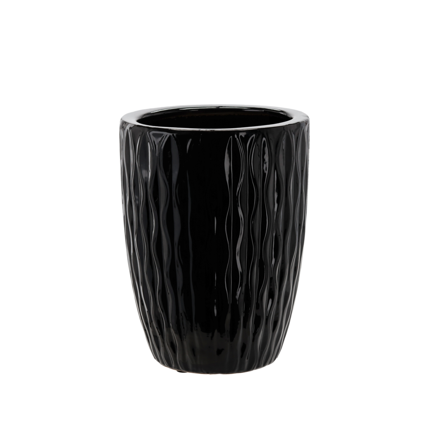 OSŁONKA CERAMICZNA NA DONICZKĘ 24,5 x 24,5 x 33 CM CZARNY POŁYSK *2456