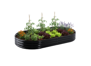 GRZĄDKA WARZYWNO-KWIATOWA 180 X 90 X 30 CM OWALNA ANTRACYT