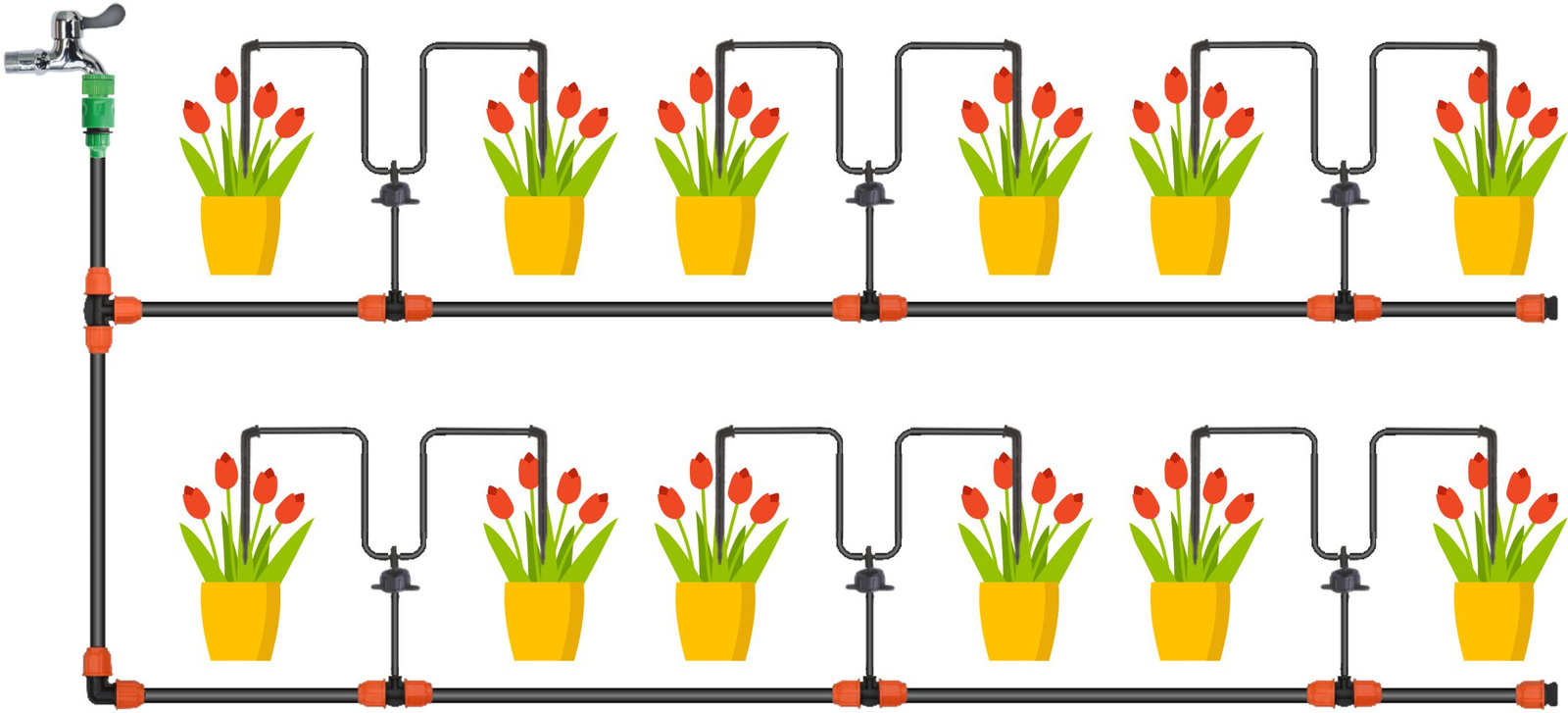 ZESTAW DO NAWADNIANIA KROPELKOWEGO Z 10SZT. KROPLOWNIKÓW - obrazek 2