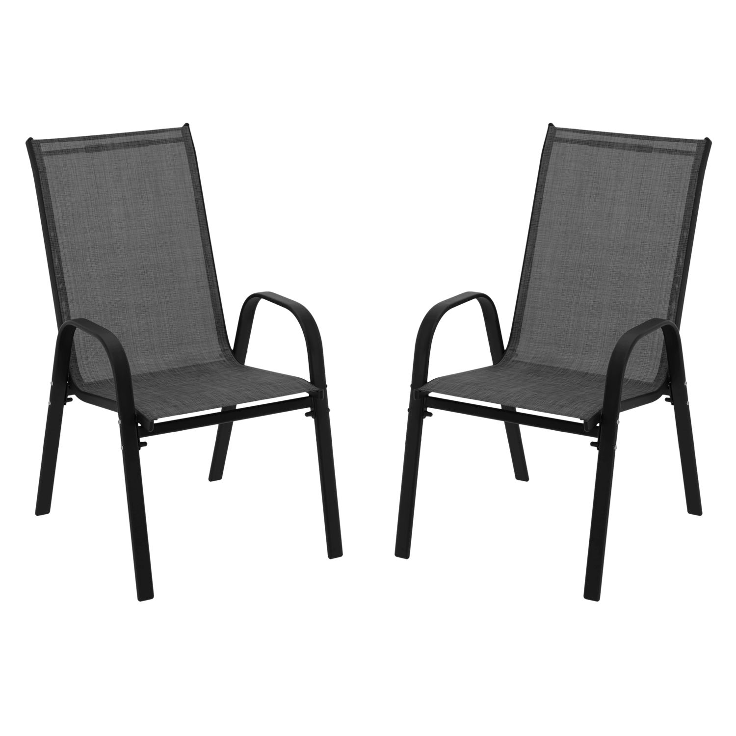 KPL. 2 KRZESEŁ OGRODOWYCH CZARNYCH 54 x 72 x 96 - obrazek 3