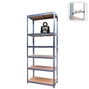 REGAŁ 6-POZIOMOWY 180 x 90 x 40 CM UDŹWIG PÓŁKI: 175 KG