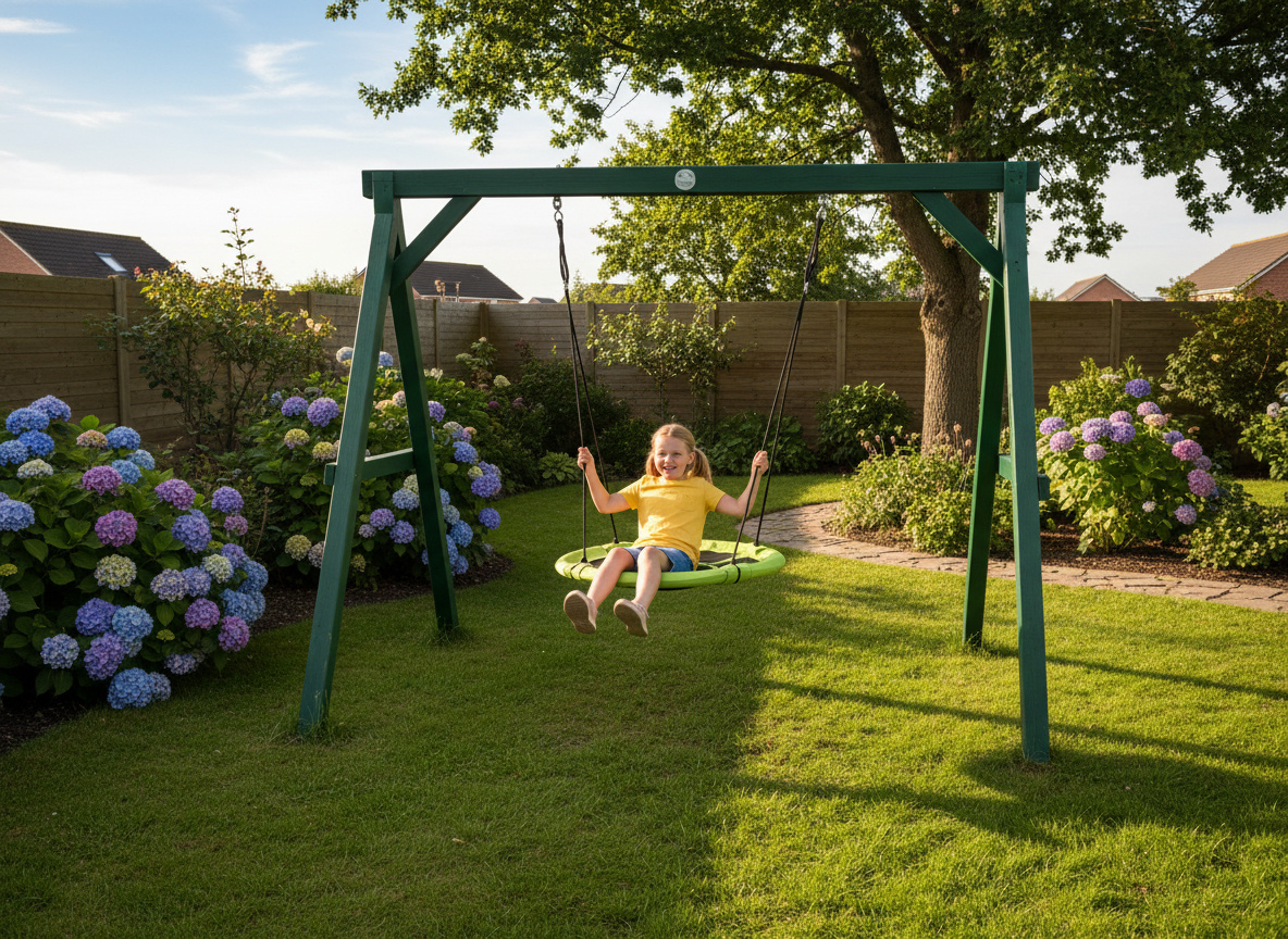 HUŚTAWKA - BOCIANIE GNIAZDO - ŚR. 100CM - ZIELONA - obrazek 3