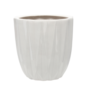 OSŁONKA CERAMICZNA NA DONICZKĘ 40 x 40 x 39,5 CM BIAŁY POŁYSK *3642