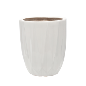 OSŁONKA CERAMICZNA NA DONICZKĘ 30 x 30 x 36 CM BIAŁY POŁYSK *3659