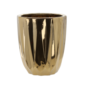 OSŁONKA CERAMICZNA NA DONICZKĘ 30 x 30 x 36 CM ZŁOTA *3680