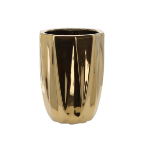 OSŁONKA CERAMICZNA NA DONICZKĘ 24 x 24 x 32 CM ZŁOTA *3697