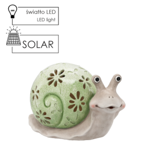 FIGURKA OGRODOWA - ŚLIMAK MIĘTOWY 33 x 19,8 x 21,5 cm LED *9033