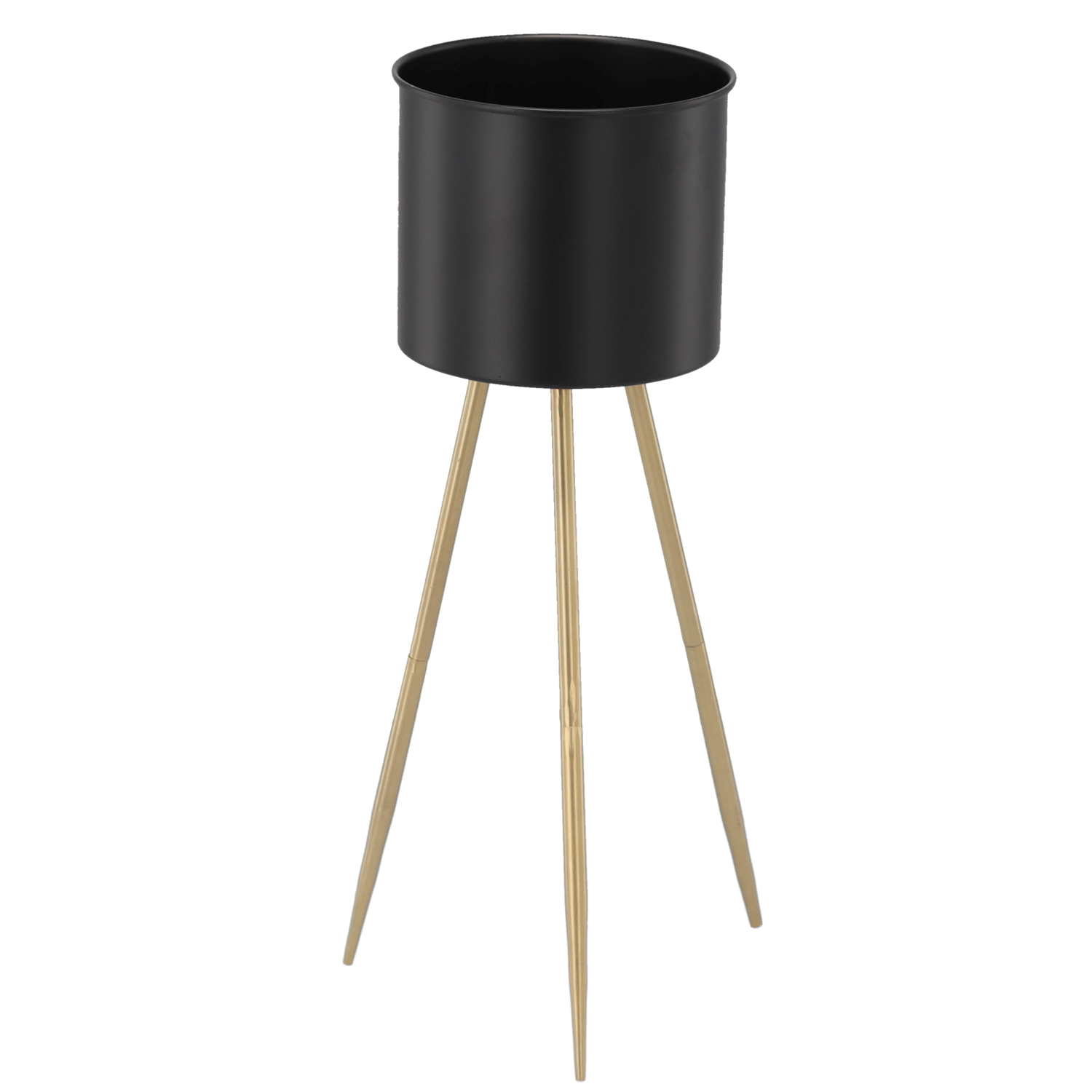 STOJAK NA KWIATY/ROŚLINY 24 x 24 x 70 CM CZARNY ZE ZŁOTYMI NÓŻKAMI *1388