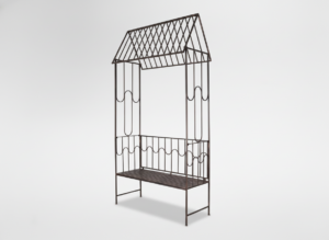 PERGOLA OGRODOWA Z ŁAWKĄ 123 x 63 x 252 CM ANTYCZNY BRĄZ
