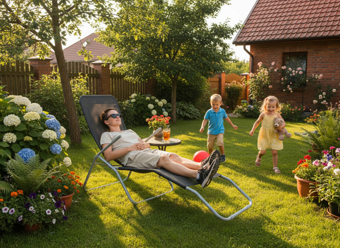 LEŻAK OGRODOWY CZARNY 137x58x24/H94 cm *5897 - obrazek 4