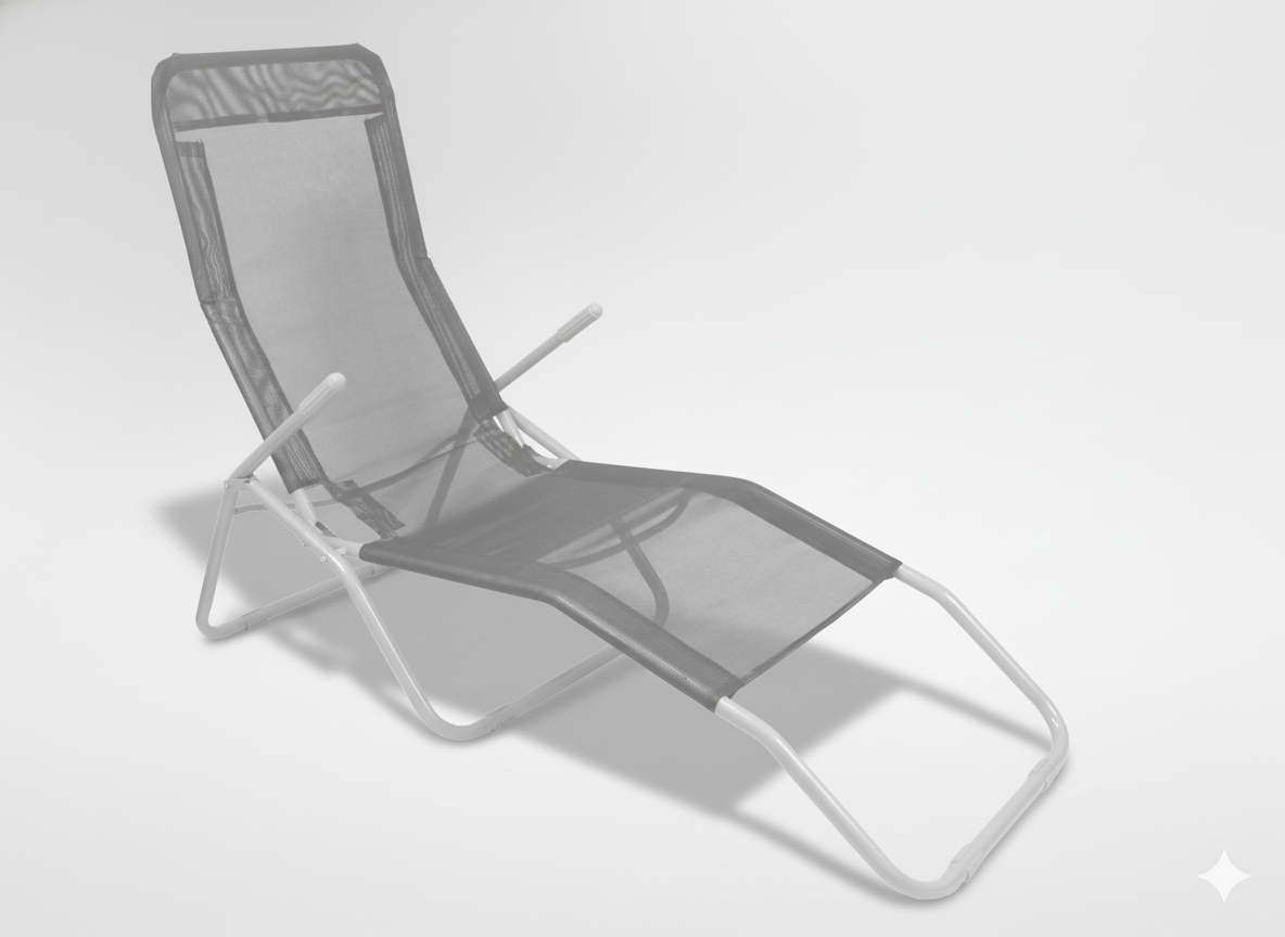 LEŻAK OGRODOWY SZARY 137x58x24/H94 cm