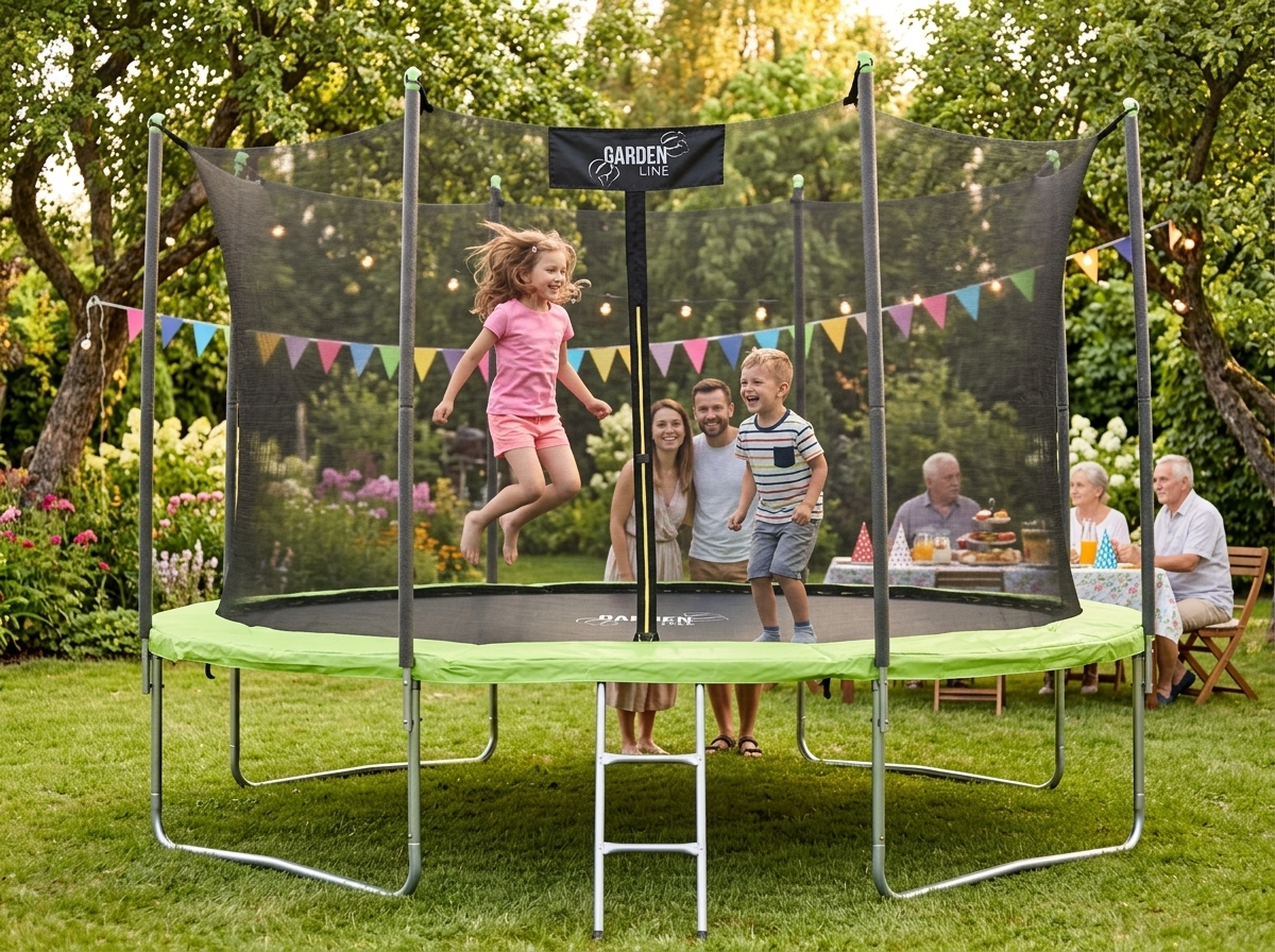 TRAMPOLINA 12FT 374 CM Z DRABINKĄ I SIATKĄ WEWNĘTRZNĄ - obrazek 9