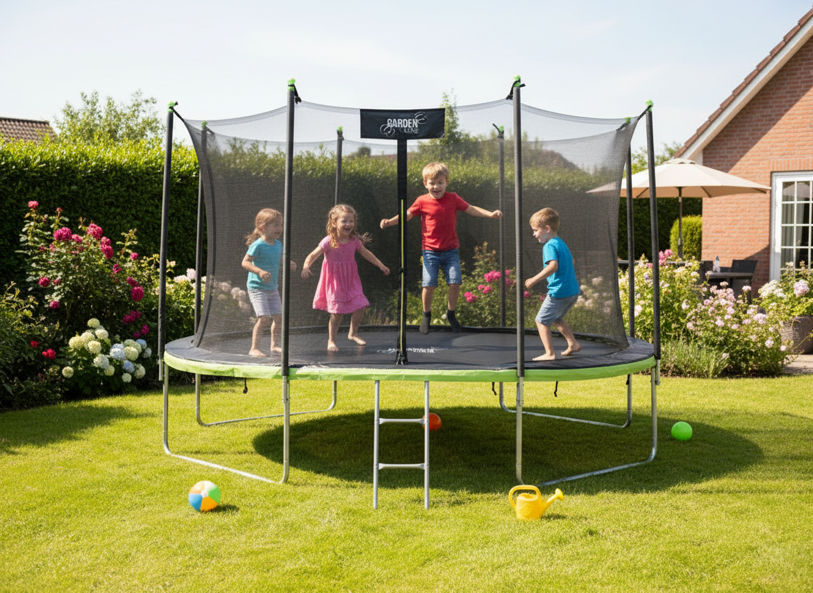 TRAMPOLINA 12FT 374 CM Z DRABINKĄ I SIATKĄ WEWNĘTRZNĄ - obrazek 6