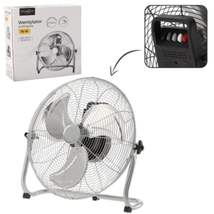 WENTYLATOR PODŁOGOWY SREBRNY 70W