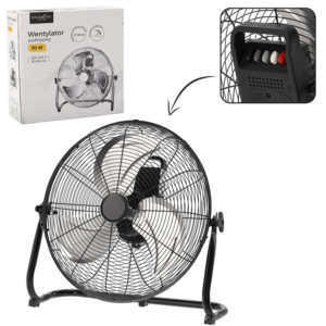 WENTYLATOR PODŁOGOWY CZARNY 70W
