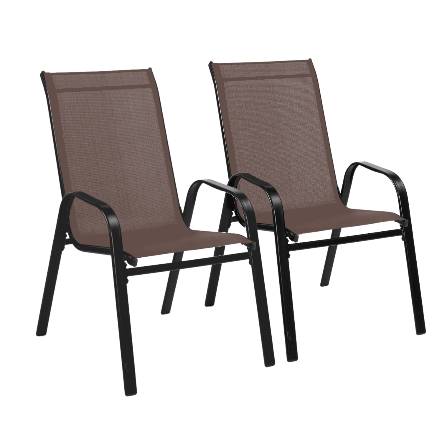 KPL. 2 KRZESEŁ OGRODOWYCH BRĄZOWYCH 54 x 70 x 92 CM - obrazek 2