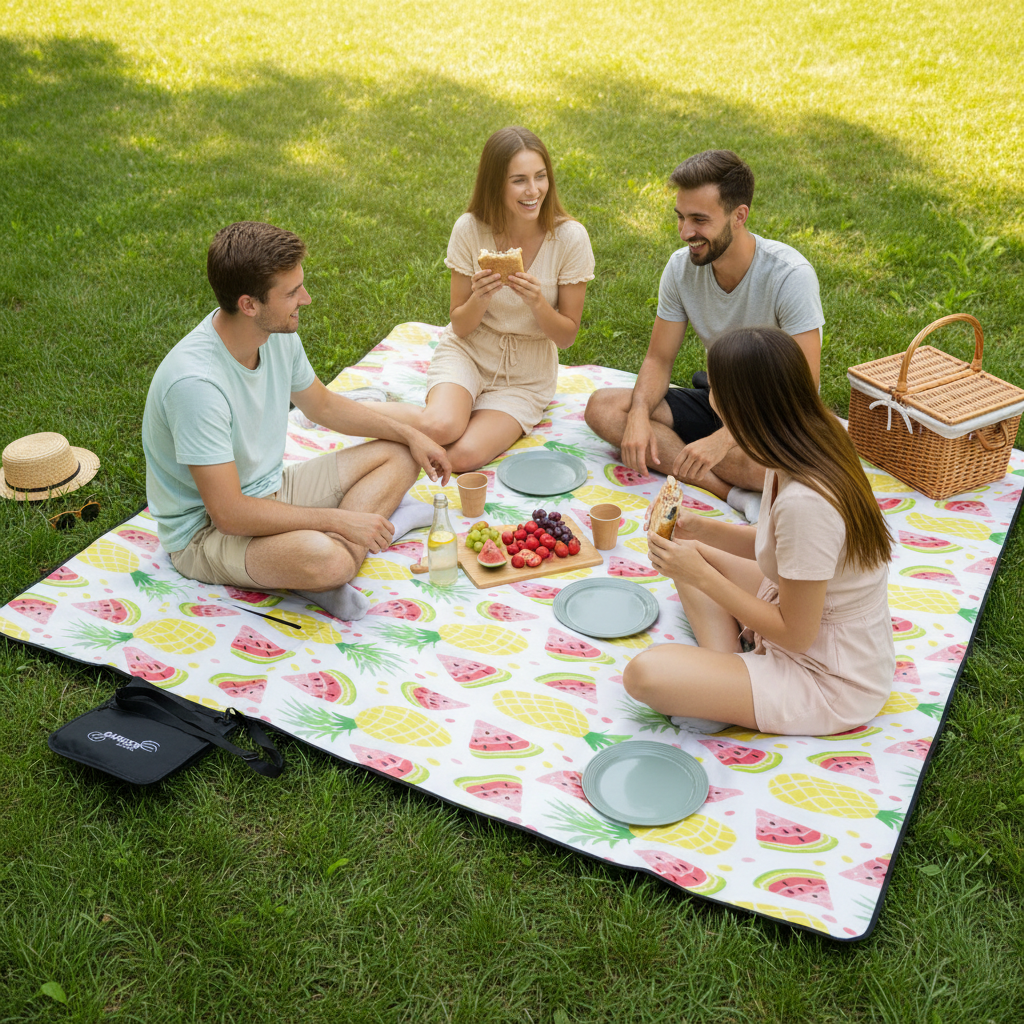 KOC PIKNIKOWY 300x200 CM Z IZOLACJĄ OWOCE *5752 - obrazek 2