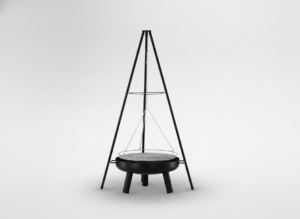 GRILL WISZĄCY REGULOWANY NA TRÓJNOGU 64,5 x 64,5 x 150 CM