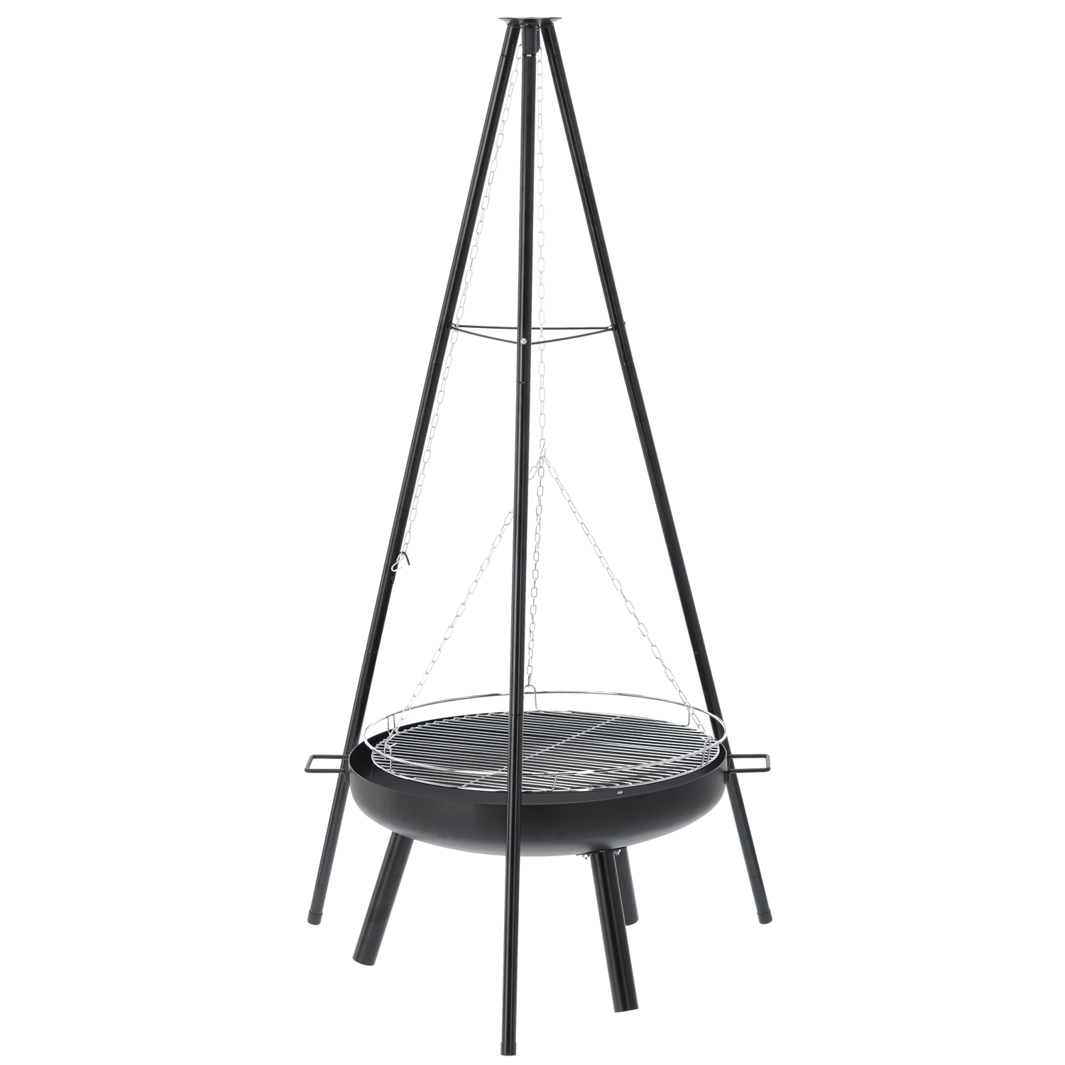 GRILL WISZĄCY REGULOWANY NA TRÓJNOGU 64,5 x 64,5 x 150 CM - obrazek 2