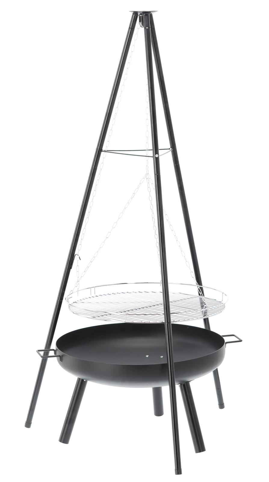 GRILL WISZĄCY REGULOWANY NA TRÓJNOGU 64,5 x 64,5 x 150 CM - obrazek 3